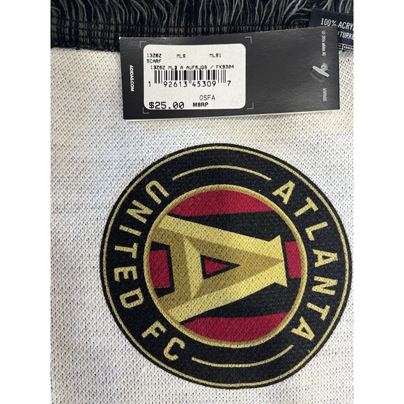 Adidas Official Atlanta United FC 2018 MLS Cup Champions Gray Black Scarf NWT - Picture 8 of 8
